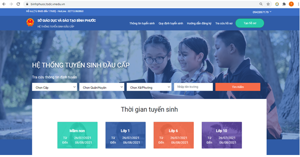Hướng dẫn đăng ký tài khoản và nộp hồ sơ tuyển sinh đầu cấp